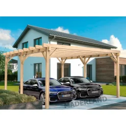Carport voiture en bois lamellé-collé LUGO/MARSELLA 6 x 5 m MADERLAND