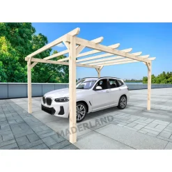 Carport voiture en bois lamellé-collé BADAJOZ 6 x 4 m MADERLAND