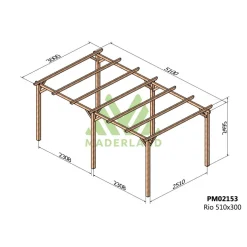 Carport voiture en bois massif Rio 5,1 x 3 m MADERLAND