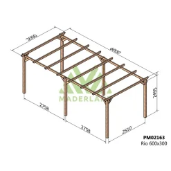 Carport voiture en bois massif Rio 6 x3 m MADERLAND
