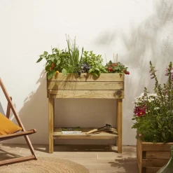 Carré potager en bois Paprika - 80 x 40 x 87 cm - 50L CERLAND