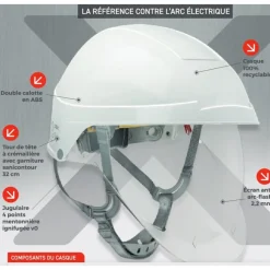 Casque de chantier électricien IDRA 2 avec écran anti arcs électriques AUBOUEIX