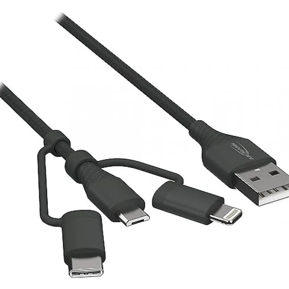 Câble de données et de chargement USB - 3-en-1 - 120 cm ANSMANN