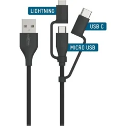 Câble de données et de chargement USB - 3-en-1 - 120 cm ANSMANN