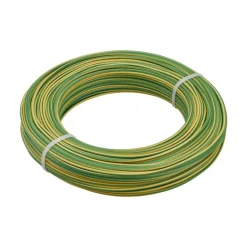 Câble rigide HO7V-U - 2,5 mm² - Jaune et Vert - Couronne de 100 mètres DEBFLEX