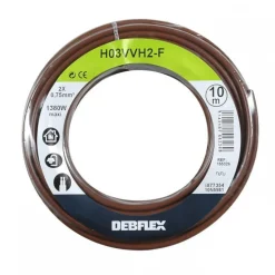 Câble souple HO3VVH2-F - 2 x 0,75 mm² - marron - couronne de 10 m DEBFLEX