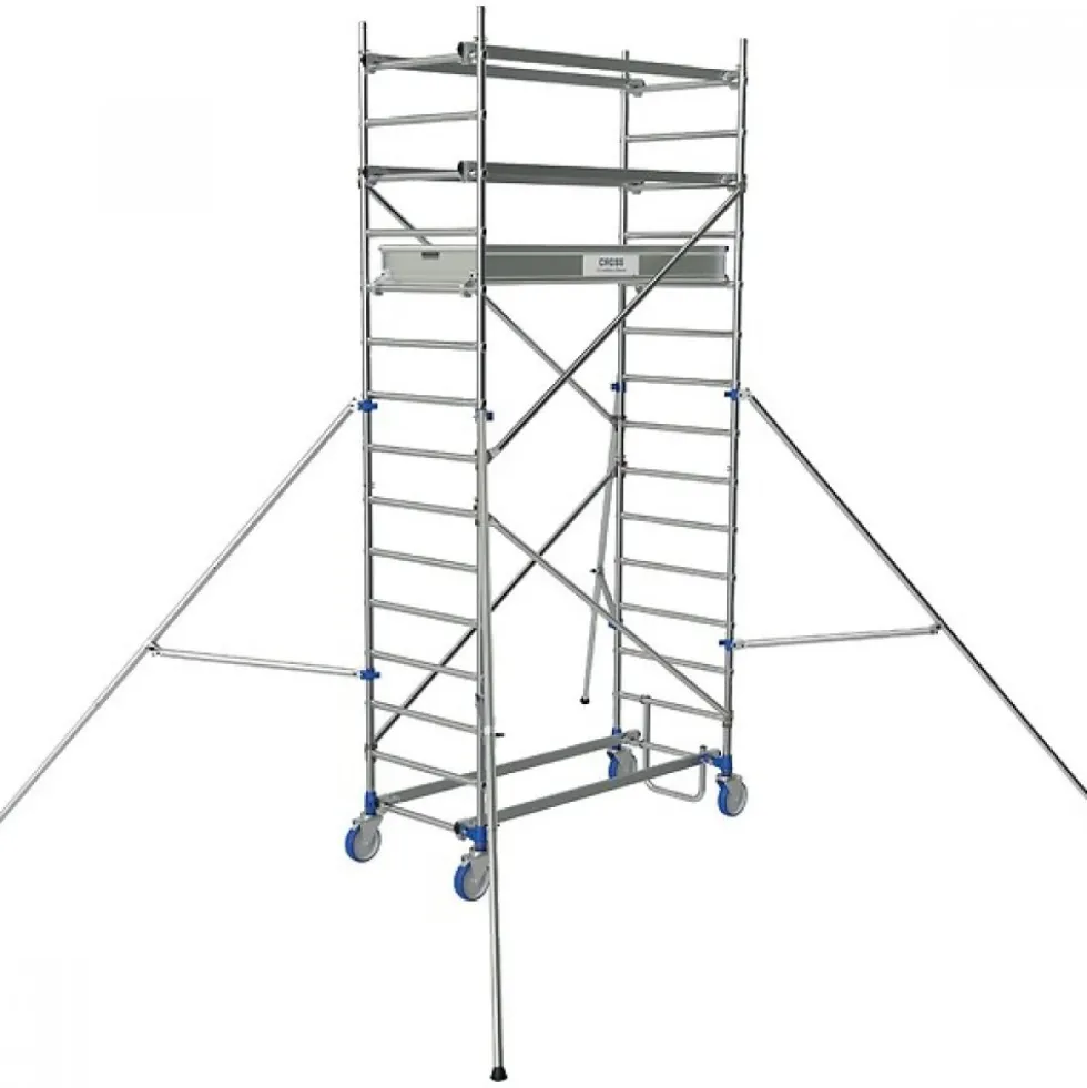 Échafaudage roulant en aluminium - Cross 2 180 - Hauteur 7,85mm TUBESCA