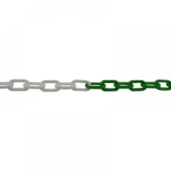 Chaîne de signalisation plastique blanc et vert - Ø8mm - longueur 25m VISO