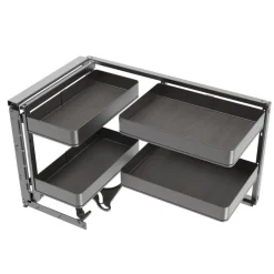 Chariot d'angle extractible pour meuble de cuisine anthracite Harmony EMUCA