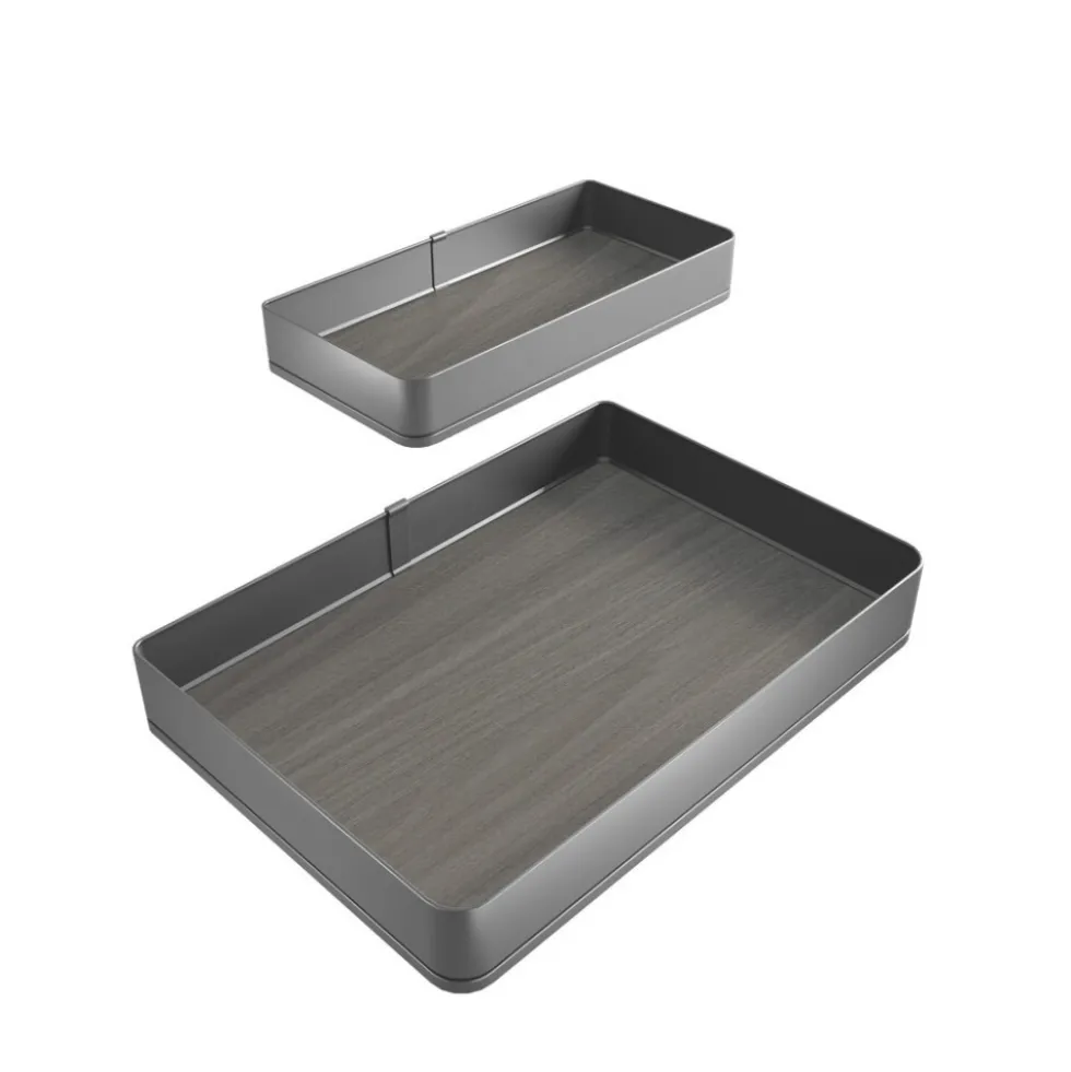 Chariot d'angle extractible pour meuble de cuisine anthracite Harmony EMUCA