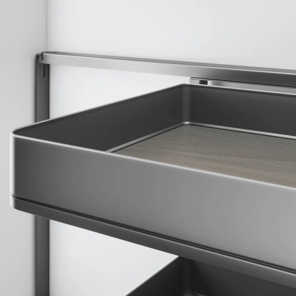 Chariot d'angle extractible pour meuble de cuisine anthracite Harmony EMUCA