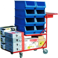 Chariot de préparation de commande - 2 plateaux OUTIFRANCE