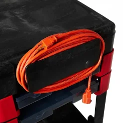 Chariot de travail mobile avec plateau ergonomique et rangements RUBBERMAID
