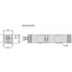 Chariot double réglable pour coulissant aluminium - 3871 LA CROISÉE DS