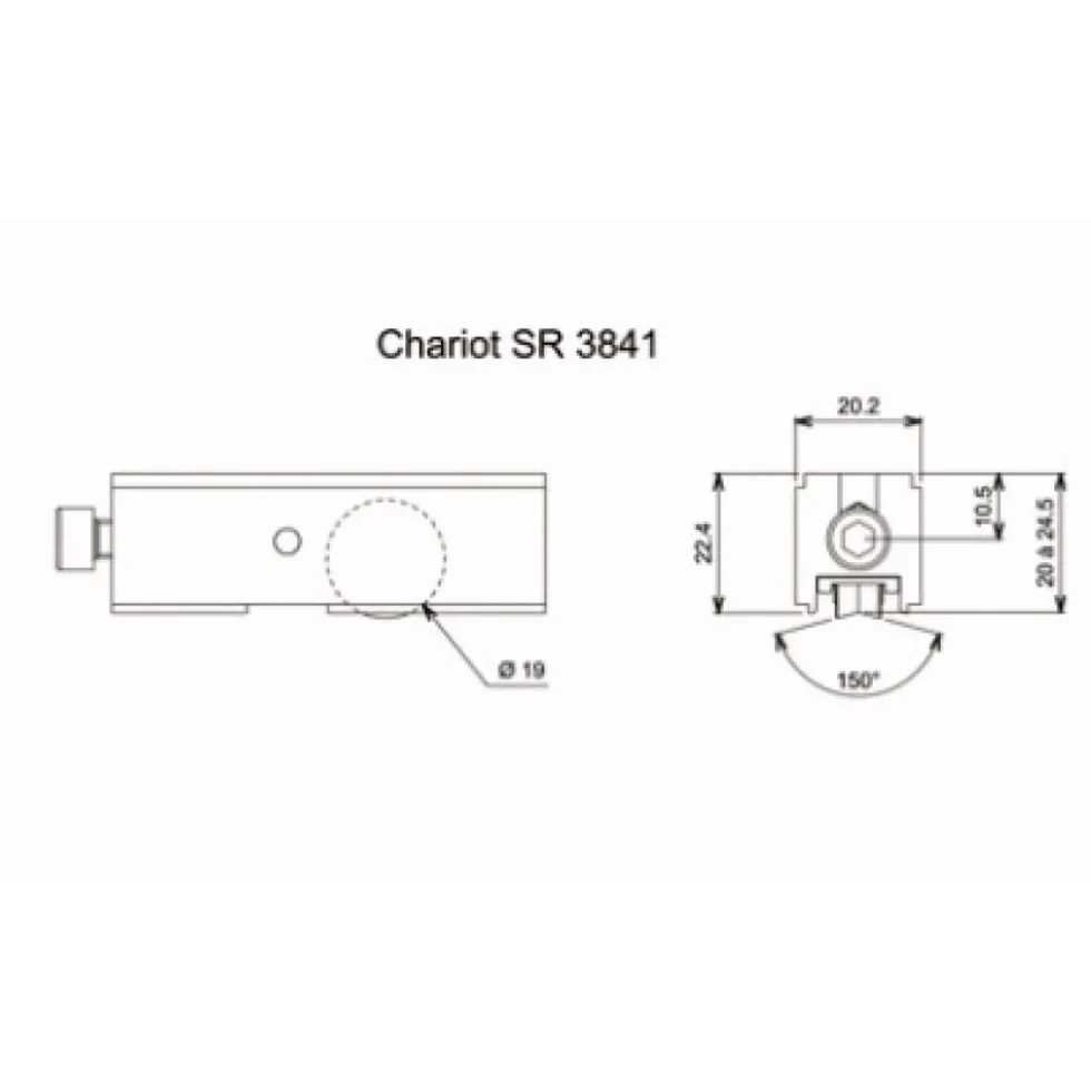 Chariot simple réglable pour coulissant aluminium - type 3841 LA CROISÉE DS