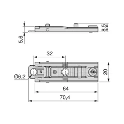 Charnière coudée invisible amortie 105° + embase à visser - par 20 - X91 EMUCA