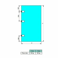 Charnière horizontale pour porte en verre 8-12 mm + garniture - 34 mm EMUCA