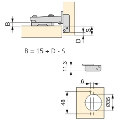 Charnière invisible 100° + embase à visser - lot de 20 - X91N EMUCA