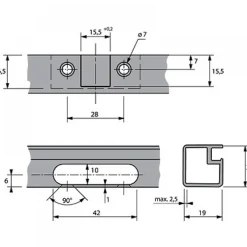 Charnière invisible 95° à visser - Sensys 8638i - Noir Obsidien HETTICH