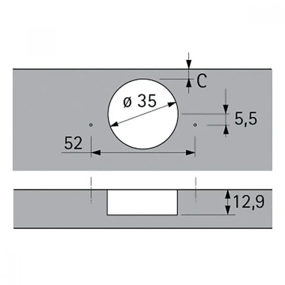 Charnière 50/65° pour portes pliantes d'angle 9930 - Design Sensys HETTICH