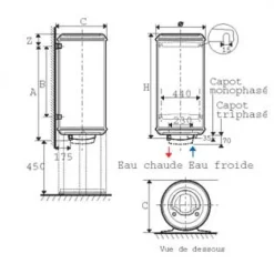 Chauffe eau - Aci Hybride monophasé sur socle 200 litres - Zeneo ATLANTIC