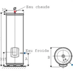 Chauffe eau Aci Hybride - monophasé mural - 100 L Zeneo ATLANTIC
