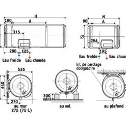 Chauffe eau - Aci Hybride monophasé sur socle 300 litres - Zeneo ATLANTIC