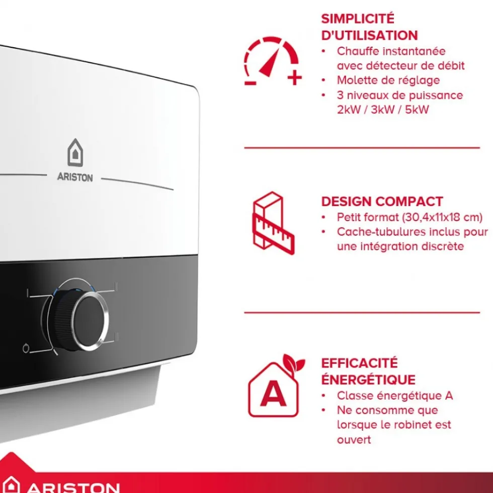 Chauffe-eau instantané compact Aures Multi 5kW ARISTON