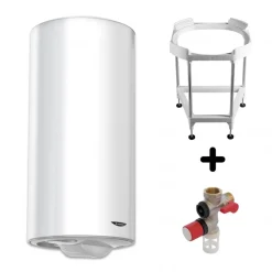 Chauffe-eau électrique blindé vertical Initio 200L avec trépied et groupe de sécurité ARISTON