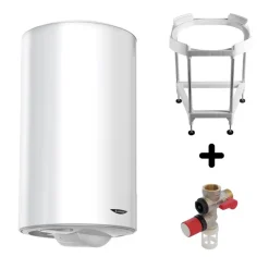 Chauffe-eau électrique blindé vertical Initio 150L avec trépied et groupe de sécurité ARISTON