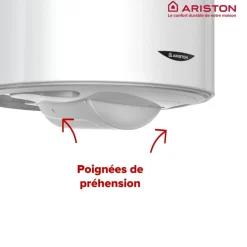 Chauffe-eau électrique blindé vertical 100L Initio avec trépied et groupe de sécurité ARISTON