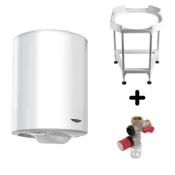 Chauffe-eau électrique blindé vertical 100L Initio avec trépied et groupe de sécurité ARISTON