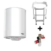 Chauffe-eau électrique stéatite vertical Sagéo 100L avec trépied et groupe de sécurité ARISTON