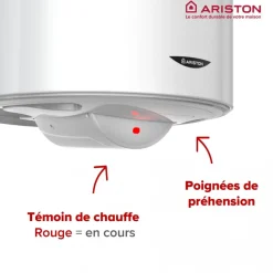 Chauffe-eau électrique stéatite vertical Sagéo 100L avec trépied et groupe de sécurité ARISTON