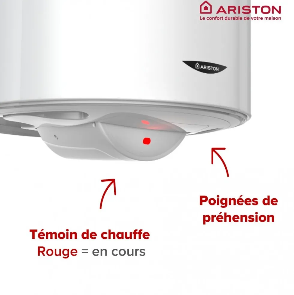 Chauffe-eau électrique stéatite vertical Sagéo 100L avec trépied et groupe de sécurité ARISTON