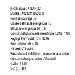 Chauffe-eau électrique stéatite-magnésium vertical sur socle - 200 L Chaufféo Plus ATLANTIC