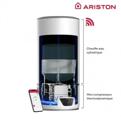 Chauffe-eau thermodynamique hybride connecté 80L - Lydos Hybrid WiFi 80C ARISTON