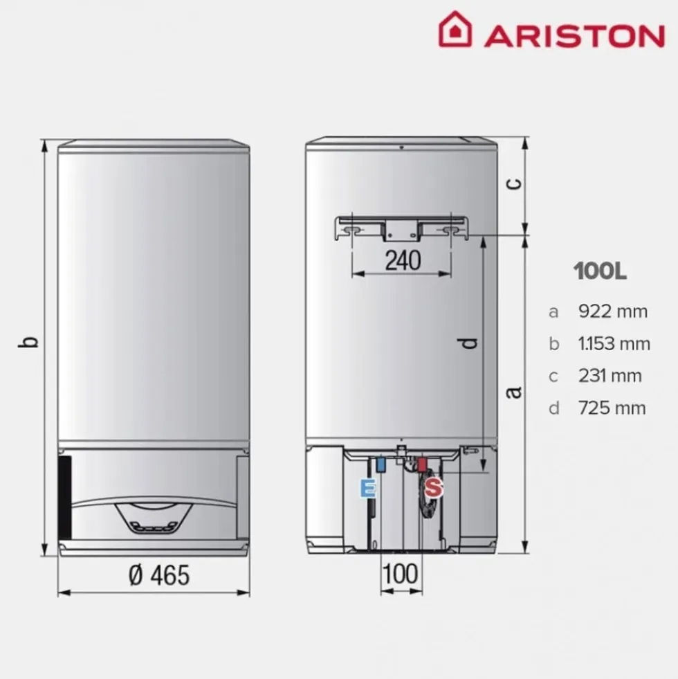 Chauffe-eau thermodynamique hybride connecté 100L - Lydos Hybrid WiFi 100C ARISTON