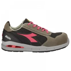 Chaussures de sécurité basses femmes RUN A.BOX LOW S1PS FO SR ESD - gris et rose Diadora Utility