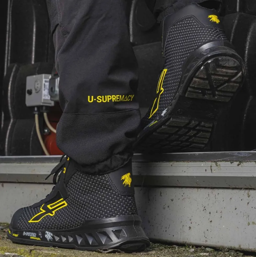 Chaussures hautes de sécurité JOE S3 CI SRC ESD - noir et jaune UPOWER