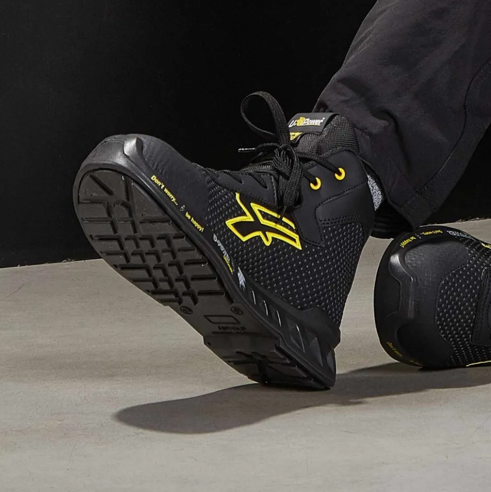Chaussures hautes de sécurité JOE S3 CI SRC ESD - noir et jaune UPOWER