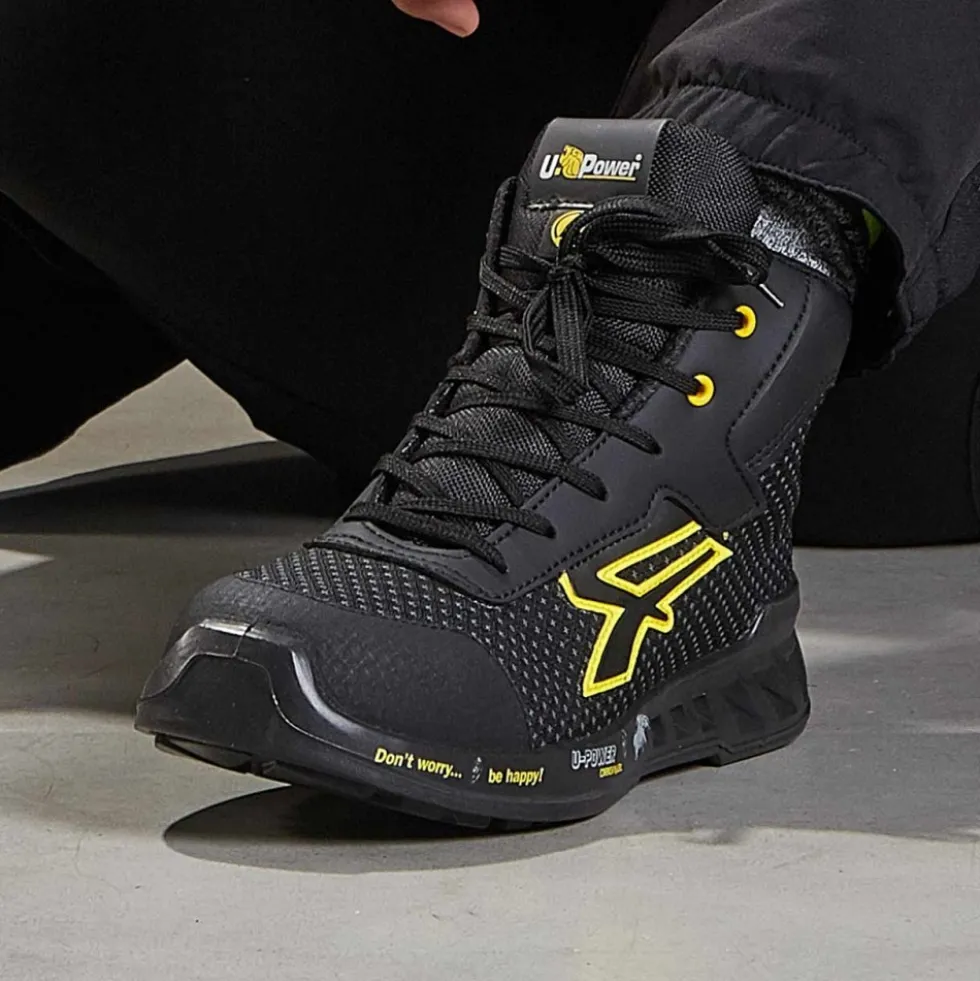 Chaussures hautes de sécurité JOE S3 CI SRC ESD - noir et jaune UPOWER