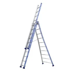 Échelle transformable aluminium 6,92m- 3 plans - 3 x 9 marches - Platinium TUBESCA