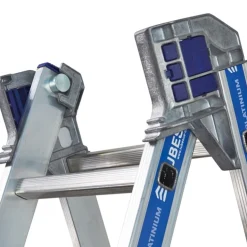 Échelle transformable aluminium 6,92m- 3 plans - 3 x 9 marches - Platinium TUBESCA