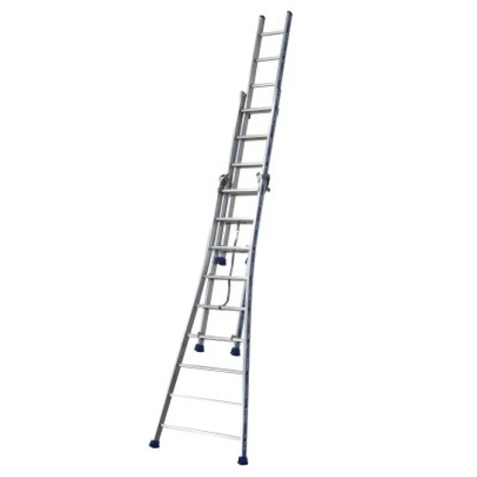 Échelle transformable aluminium 6,92m- 3 plans - 3 x 9 marches - Platinium TUBESCA