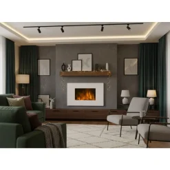 Cheminée décorative & design - chauffage 2000W - blanc - White Loft CHEMIN' ARTE