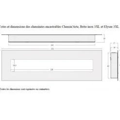 Cheminée électrique design à encastrer - 152 cm - Elysée 3XL CHEMIN' ARTE