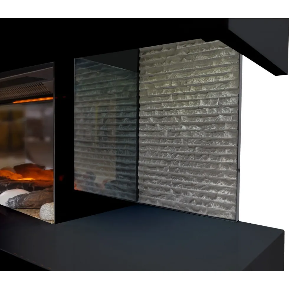 Cheminée électrique Design - Lounge - Noire - 2000W CHEMIN' ARTE