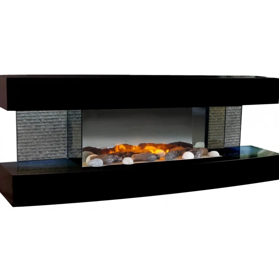Cheminée électrique Design - Lounge - Noire - 2000W CHEMIN' ARTE