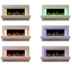 Cheminée électrique à effet flammes - LED multicolores - Wi-Fi - Linéa CHEMIN' ARTE